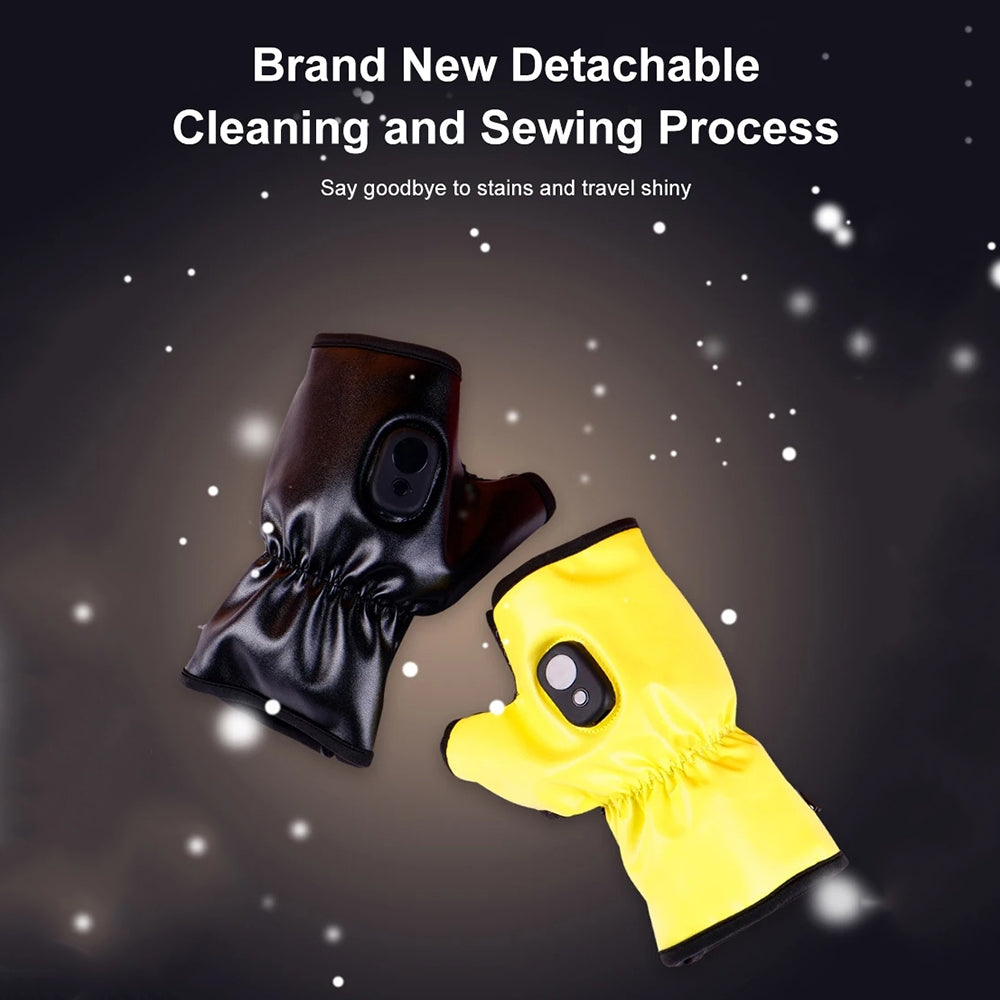 Outdoor Skiing and Motorcycle Cycling USB Charging Geated Gloves(Black)