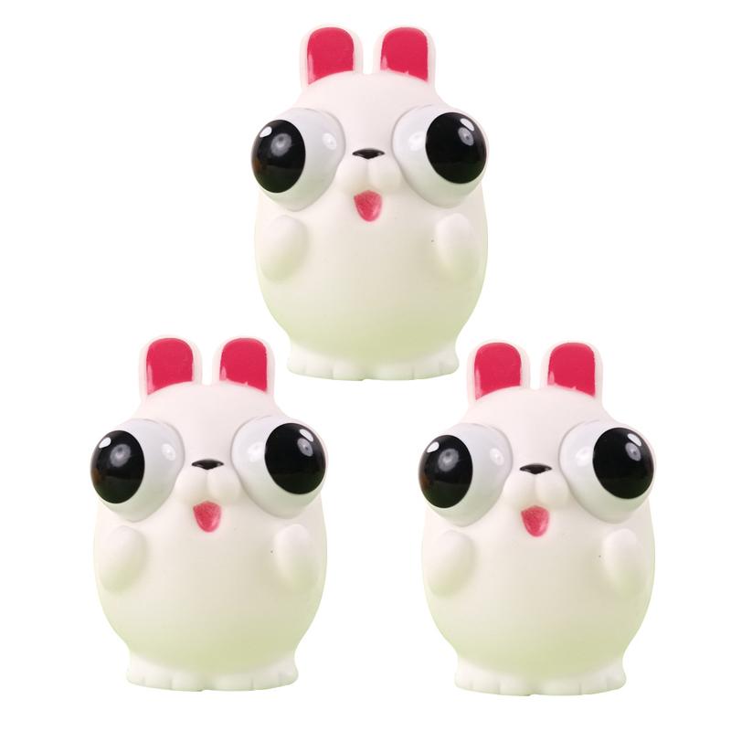 3pcs /Pack Kawaii Squeeze Eye-Popping Toys Set Cartoon Animal Decompression Toys, Style: Bear