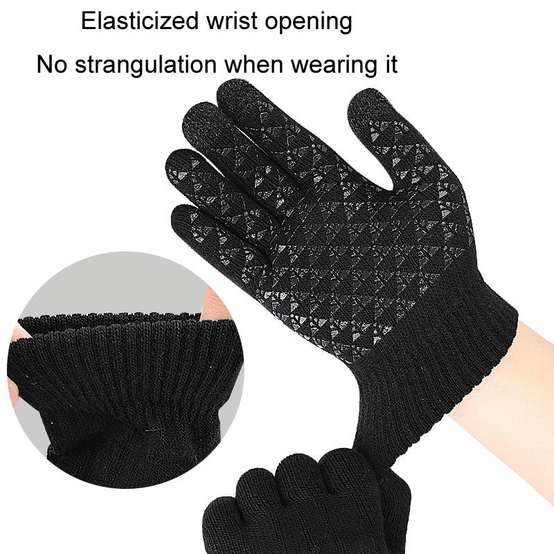 USB Heating Electric Warm Gloves Students Internet Writing Game Thickened Full Finger Knitted Heated Gloves, Size: Uniform(Black)