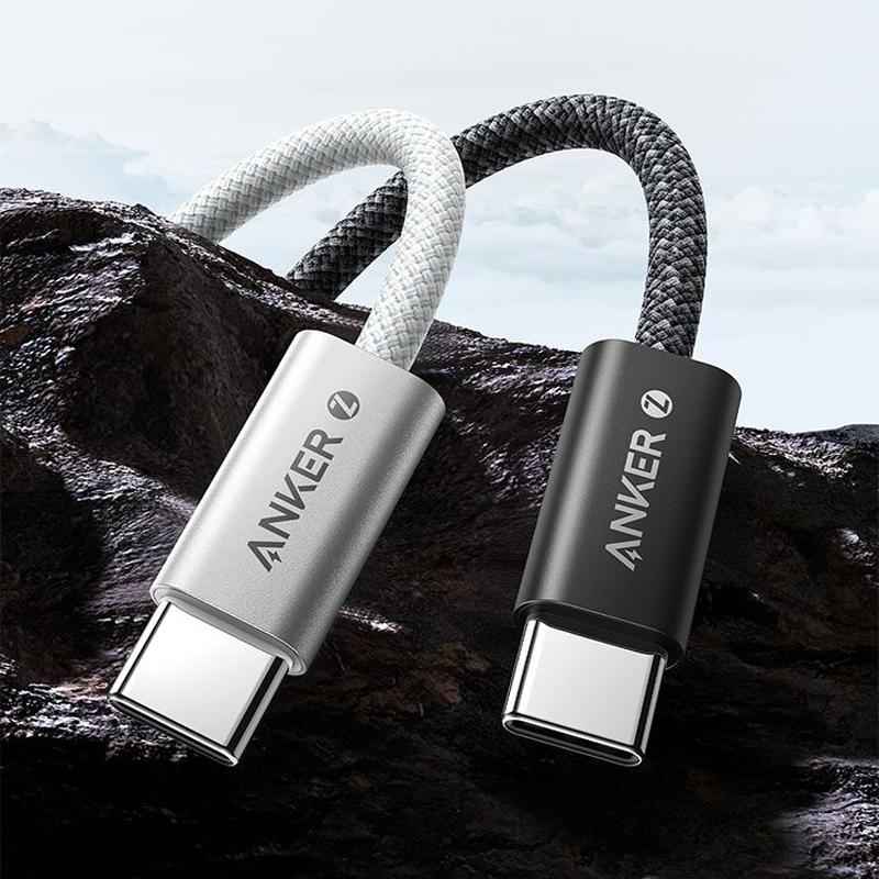 Uniqbuy For ANKER A8060 1.5m 240W PD Fast Charging Dual Type-C Charging Cable Braided Data Cable(Black)