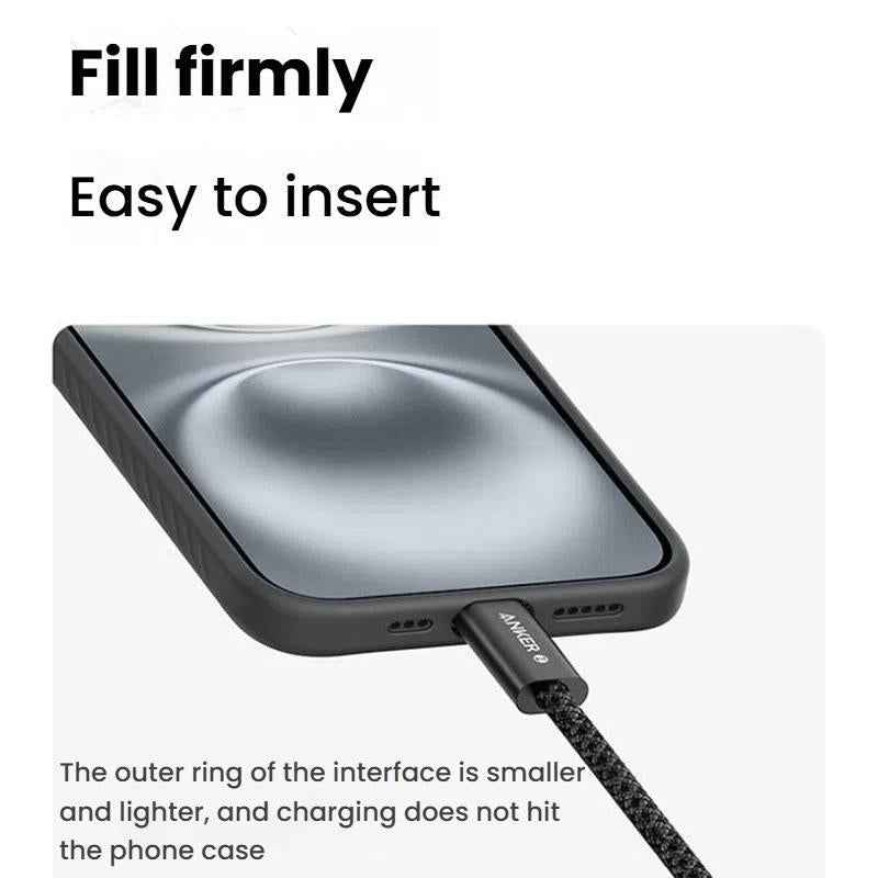 Uniqbuy For ANKER A8060 1.5m 240W PD Fast Charging Dual Type-C Charging Cable Braided Data Cable(Black)