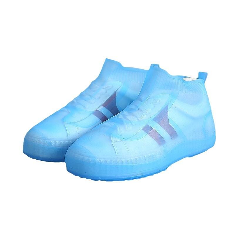 Outdoor Waterproof Non-Slip Thick Wear-Resistant Rain Shoe Covers, Size: S 31-33(Blue)