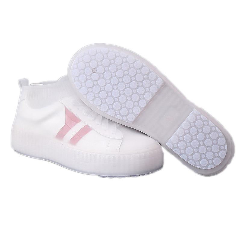 Outdoor Waterproof Non-Slip Thick Wear-Resistant Rain Shoe Covers, Size: XXL 43-45(White)