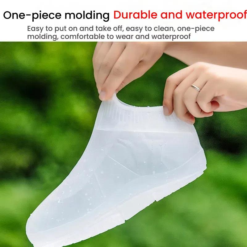 Outdoor Waterproof Non-Slip Thick Wear-Resistant Rain Shoe Covers, Size: XL 40-42(White)