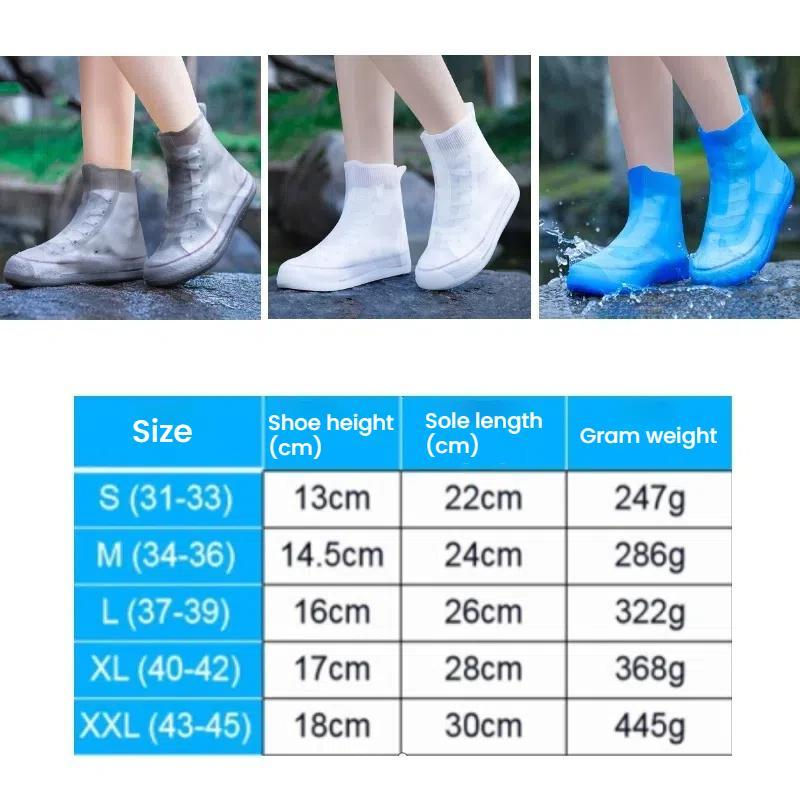 Thickened Wear-Resistant Waterproof Silicone Rain Shoe Cover, Size: S 31-33(Blue)