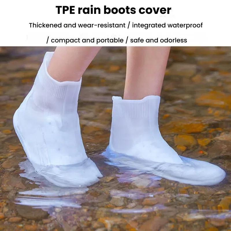 Thickened Wear-Resistant Waterproof Silicone Rain Shoe Cover, Size: XL 40-42(Blue)