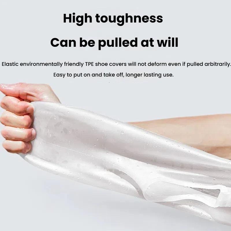 Thickened Wear-Resistant Waterproof Silicone Rain Shoe Cover, Size: XL 40-42(White)