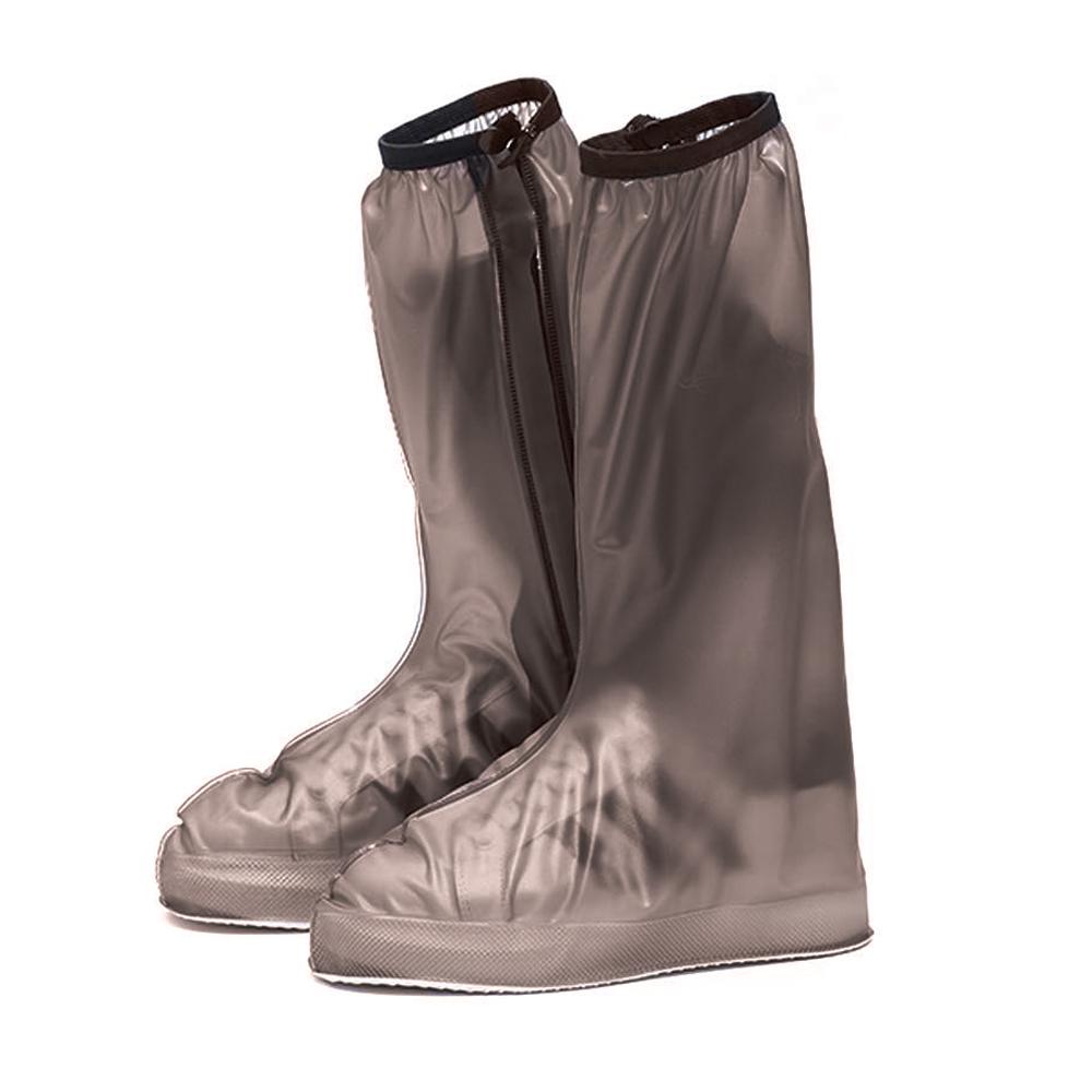 38cm Outdoor PVC Thickened Anti-Skid Rainproof High-Top Shoe Covers, Size: S 35-36(Coffee)