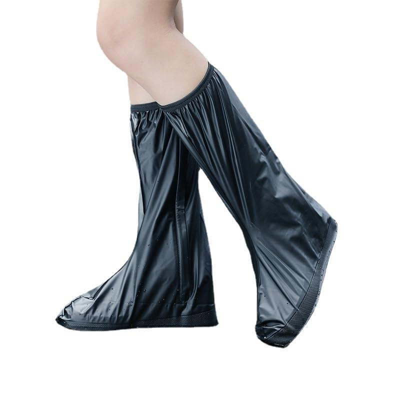 38cm Outdoor PVC Thickened Anti-Skid Rainproof High-Top Shoe Covers, Size: L 39-40(Black)