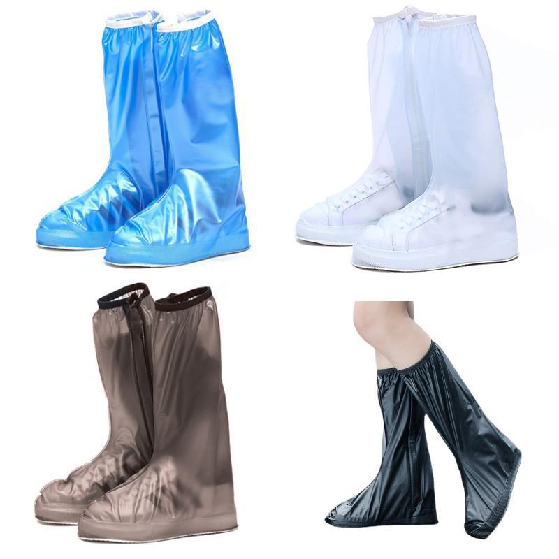 38cm Outdoor PVC Thickened Anti-Skid Rainproof High-Top Shoe Covers, Size: L 39-40(Coffee)