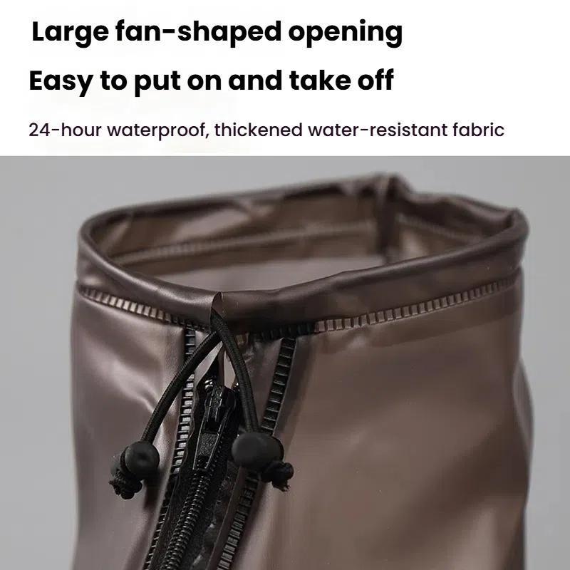 38cm Outdoor PVC Thickened Anti-Skid Rainproof High-Top Shoe Covers, Size: M 37-38(Black)