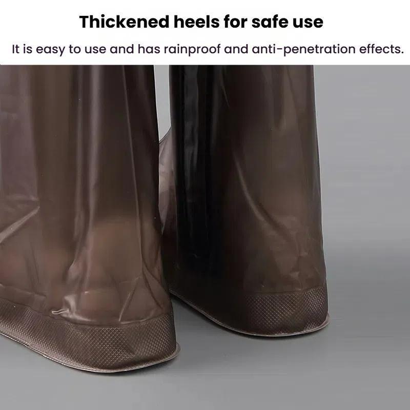 38cm Outdoor PVC Thickened Anti-Skid Rainproof High-Top Shoe Covers, Size: S 35-36(Frosted White)