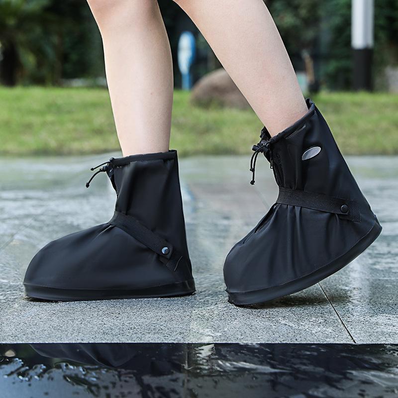 Cycling Outdoor Thick Wear-Resistant Mid-Tube Rain Boots, Size: L 40-42(Black)