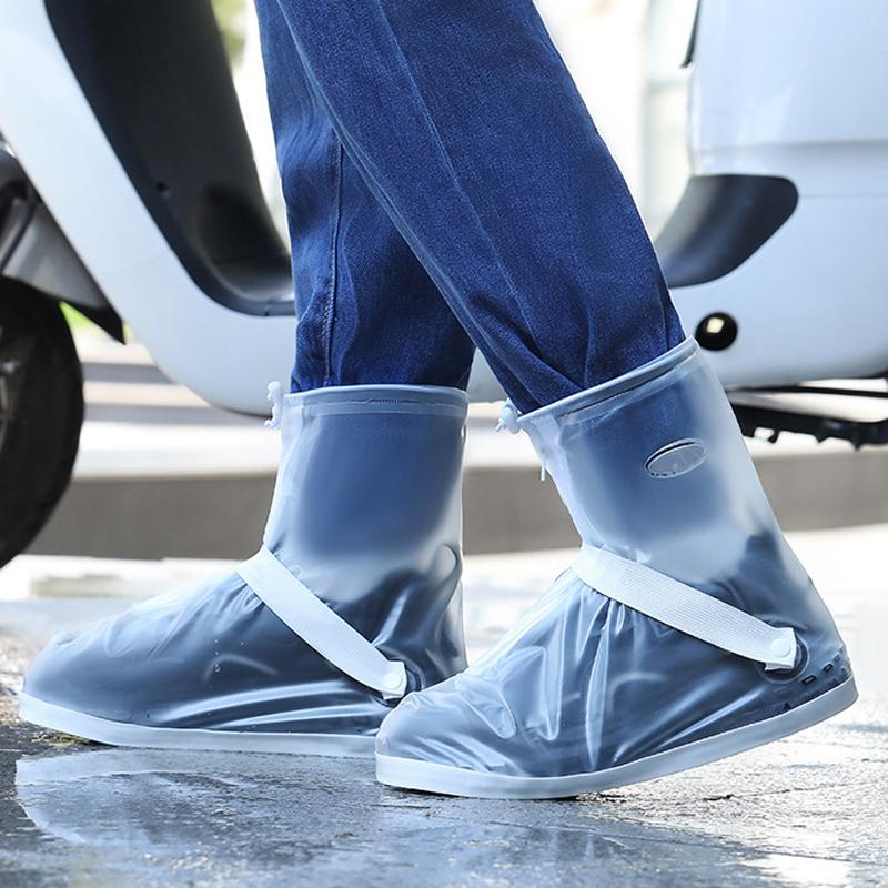 Cycling Outdoor Thick Wear-Resistant Mid-Tube Rain Boots, Size: XL 43-45(Transparent)