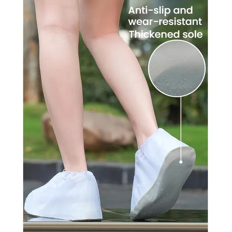 Outdoor Disposable Waterproof PVC Shoe Covers, Color: Low-tube White(M 37-40)