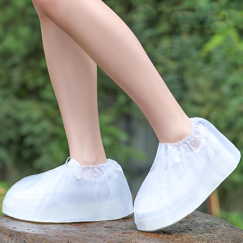 Outdoor Disposable Waterproof PVC Shoe Covers, Color: Low-tube White(L 41-44)