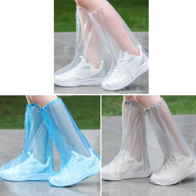 10pcs /Set Outdoor Disposable PE High-Tube Rainproof Shoe Covers(Blue)