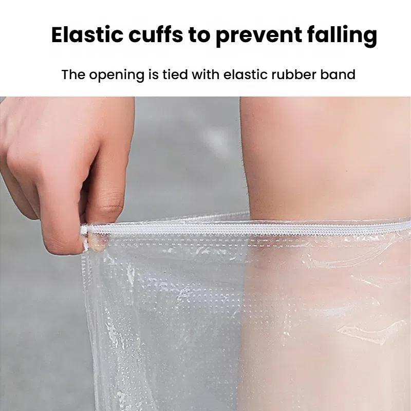 10pcs /Set Outdoor Disposable PE High-Tube Rainproof Shoe Covers(Transparent)