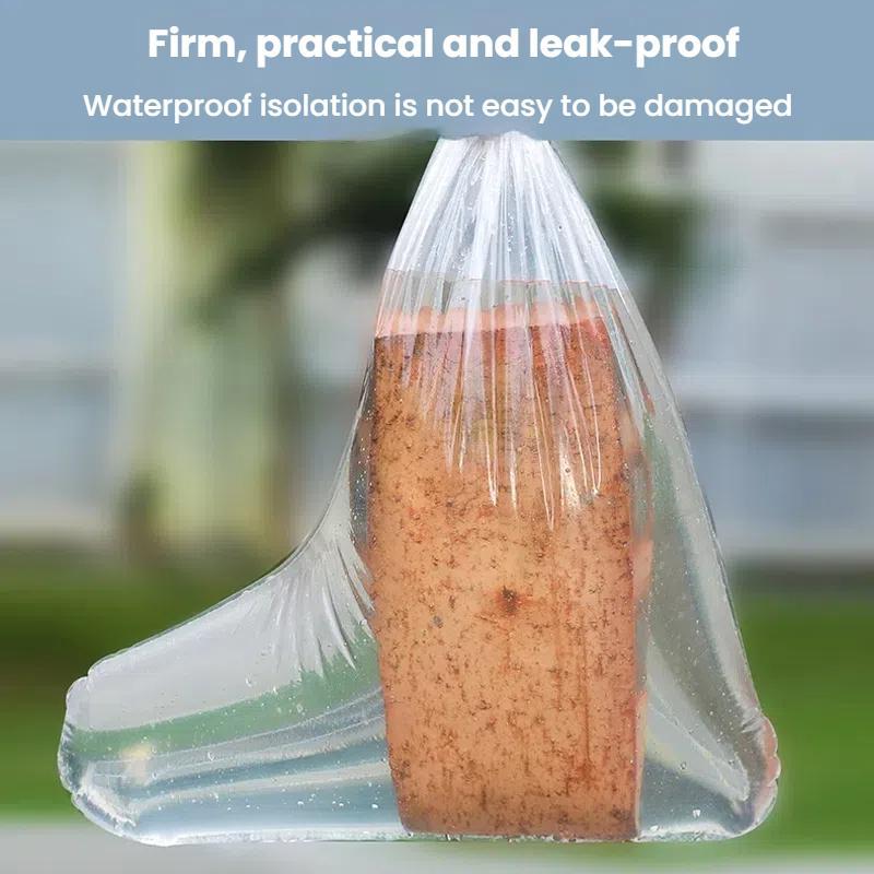 10pcs /Set Outdoor Disposable PE High-Tube Rainproof Shoe Covers(Blue)