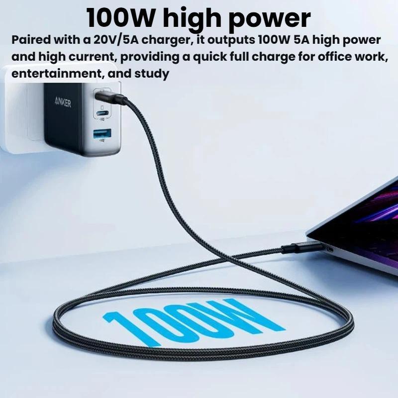 ANKER A8756 1m Braided PD100W Type-C Nylon Fast Charging Cable(Pink)