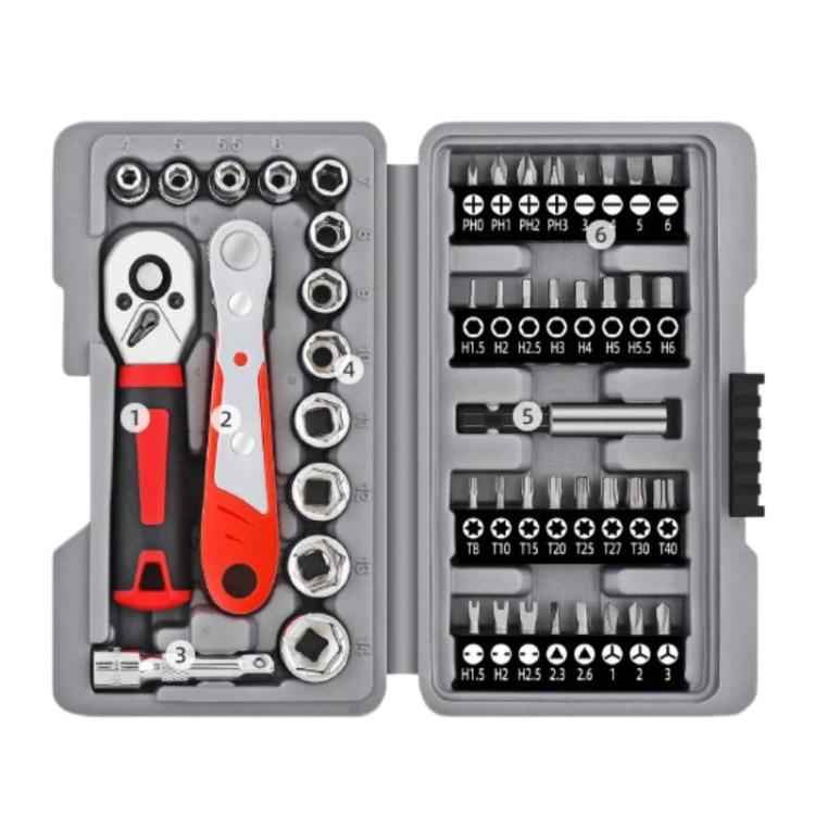 48pcs / set 1/4 Inch Socket Wrench Tool Set Screwdriver Bits Hardware Repair Tools