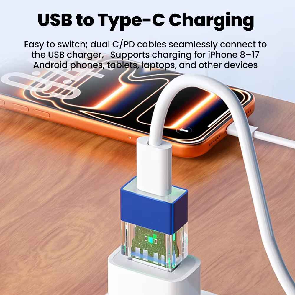 Uniqbuy For OTG3.0 Lighted Adapter High Speed Data Transfer For Computers Phones Mice Keyboards, Spec: Blue TYPE-C Male