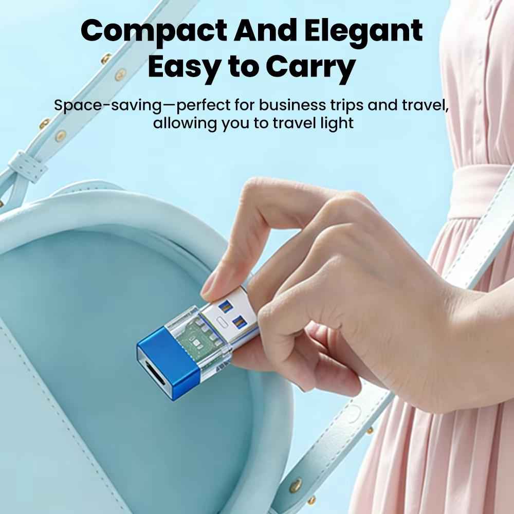 Uniqbuy For OTG3.0 Lighted Adapter High Speed Data Transfer For Computers Phones Mice Keyboards, Spec: Blue TYPE-C Male