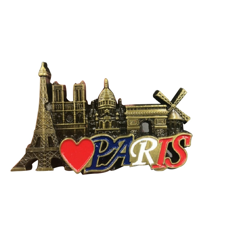 Architectural Landscape Metal Magnetic Refrigerator Stickers Home Decoration(French Panorama)