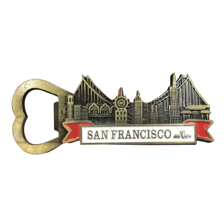 Architectural Landscape Metal Magnetic Refrigerator Stickers Home Decoration(Golden Gate Street Opener)