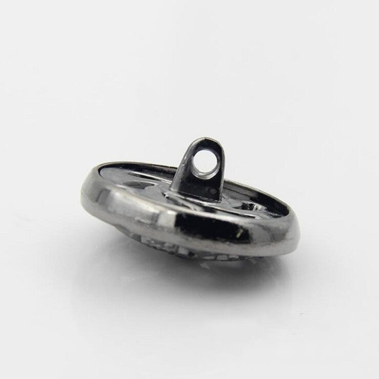 Black 100 PCS Hollow Flower Shape Metal Button Clothing Accessories, Diameter:18mm