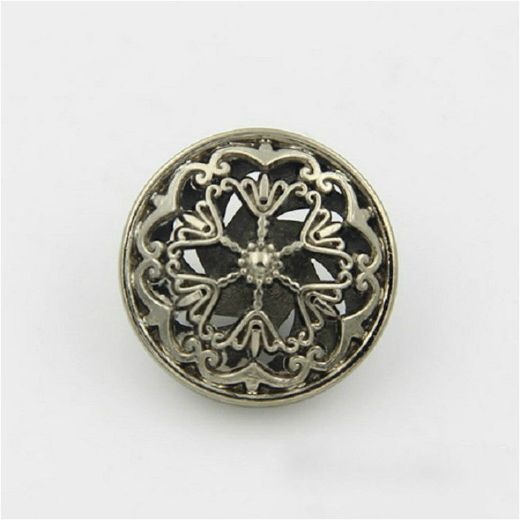 Tea Gold 100 PCS Hollow Flower Shape Metal Button Clothing Accessories, Diameter:22mm