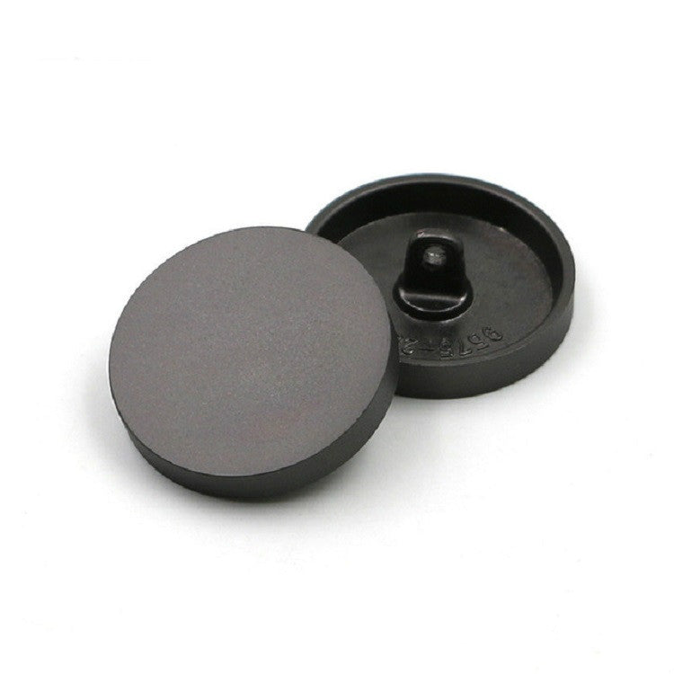 Sand Gun Black 100 PCS Flat Metal Button Clothing Accessories, Diameter:18mm