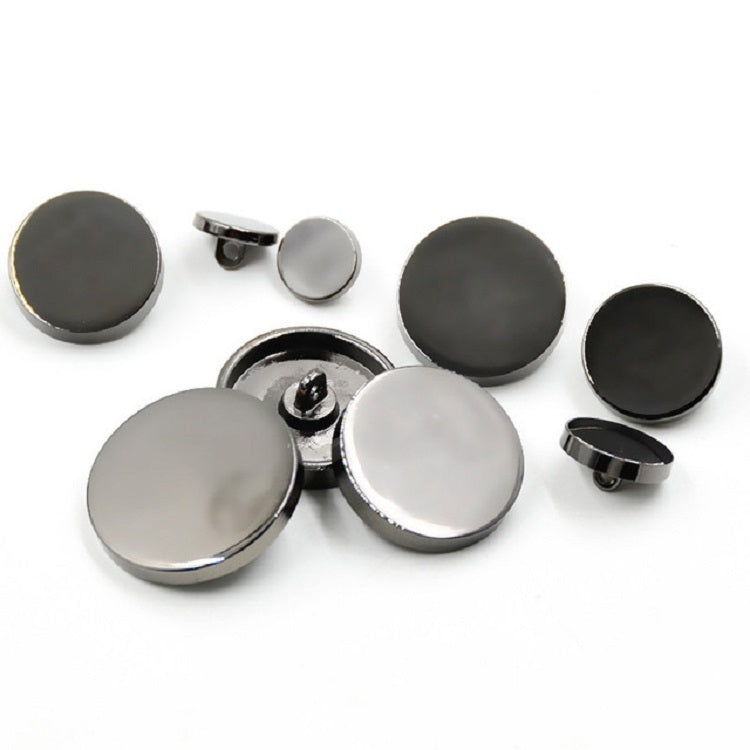 Sand Gun Black 100 PCS Flat Metal Button Clothing Accessories, Diameter:18mm