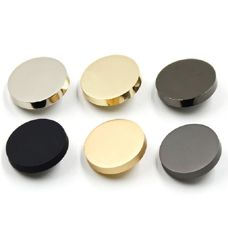 Black 100 PCS Flat Metal Button Clothing Accessories, Diameter:11.5mm