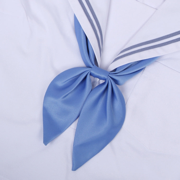 Blue Women Polyester Silk Goldfish Knot Professional Bow Tie