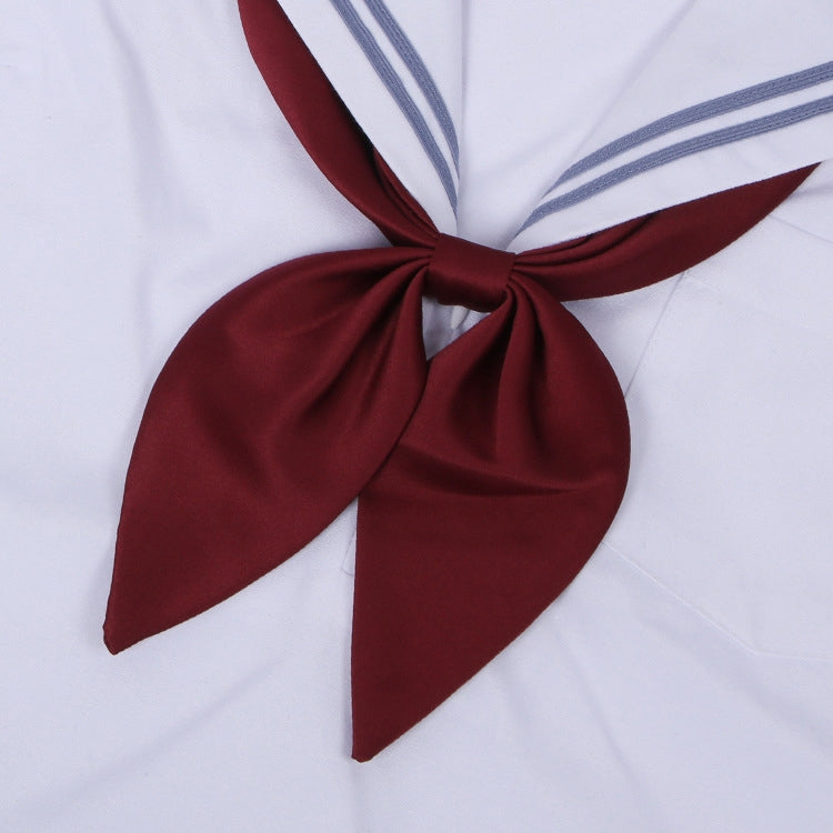 Dark Red Women Polyester Silk Goldfish Knot Professional Bow Tie