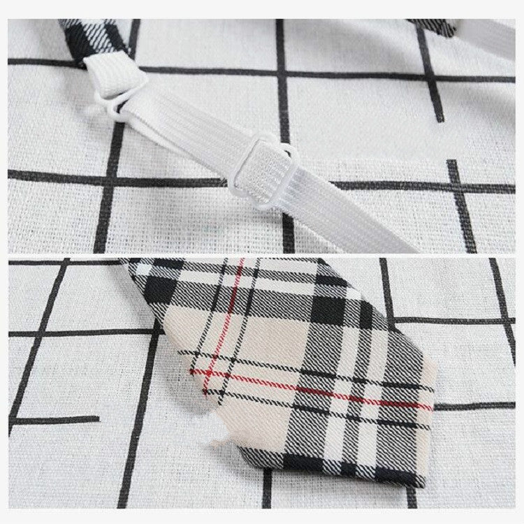 Lattice Stripe Pattern Cotton Short Rubber Band Bow Tie Clothing Accessories(A1705 Red)