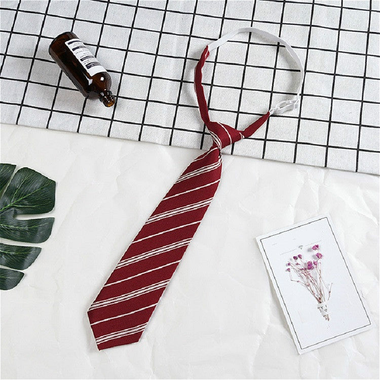 Lattice Stripe Pattern Cotton Short Rubber Band Bow Tie Clothing Accessories(A1714 Red Wine)