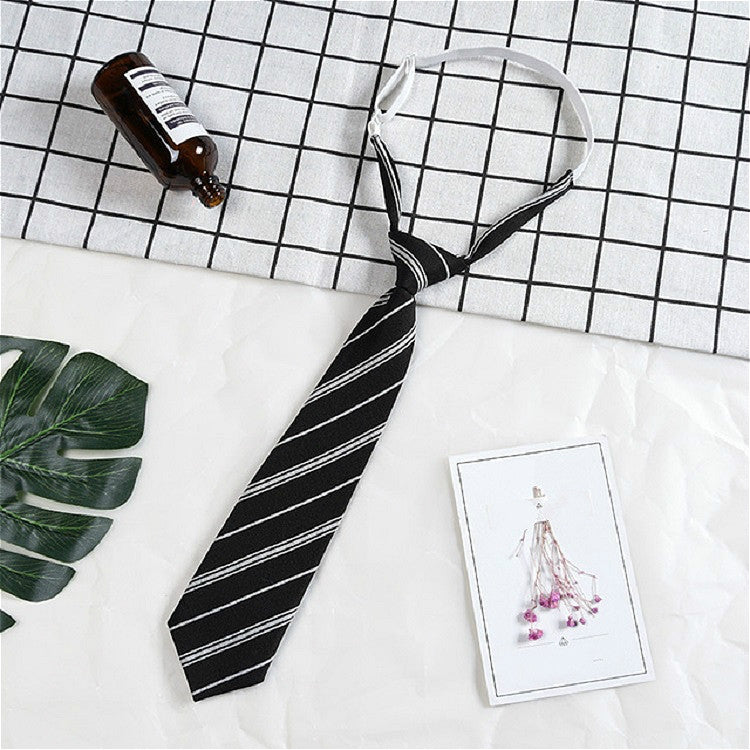 Lattice Stripe Pattern Cotton Short Rubber Band Bow Tie Clothing Accessories(A1715 Black)