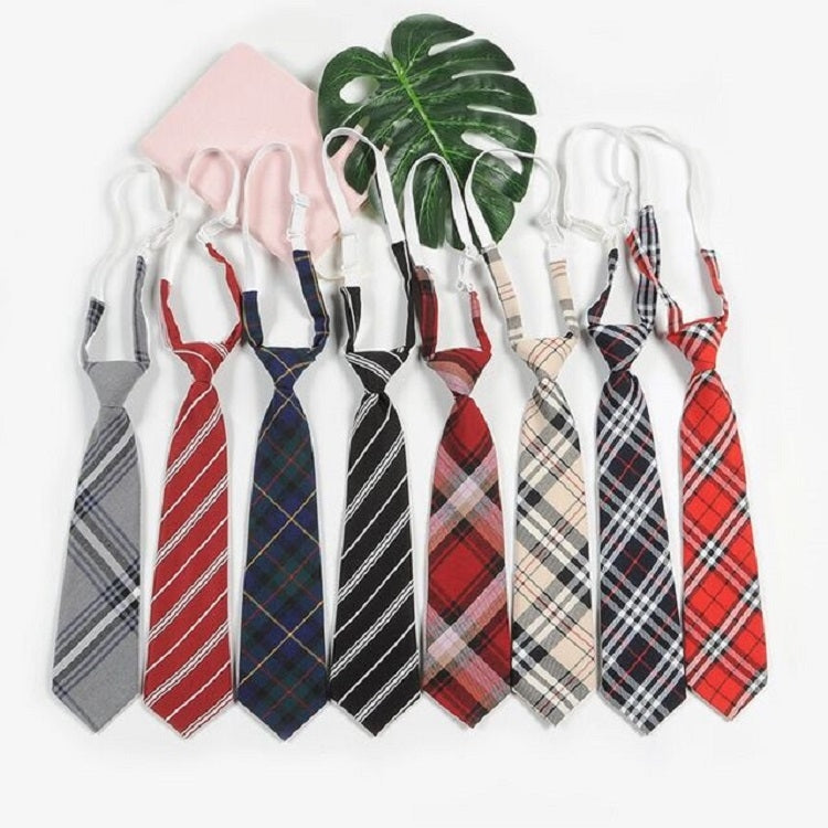 Lattice Stripe Pattern Cotton Short Rubber Band Bow Tie Clothing Accessories(A1716 Red Wine)