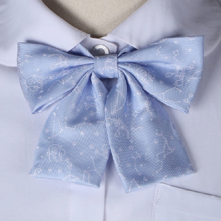 Constellation Pattern College Style Bow-knot Uniform Bow Tie(Aqua Blue)