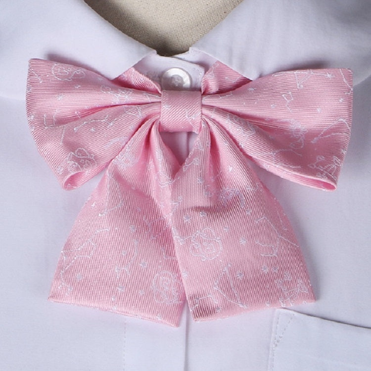 Constellation Pattern College Style Bow-knot Uniform Bow Tie(Pink)