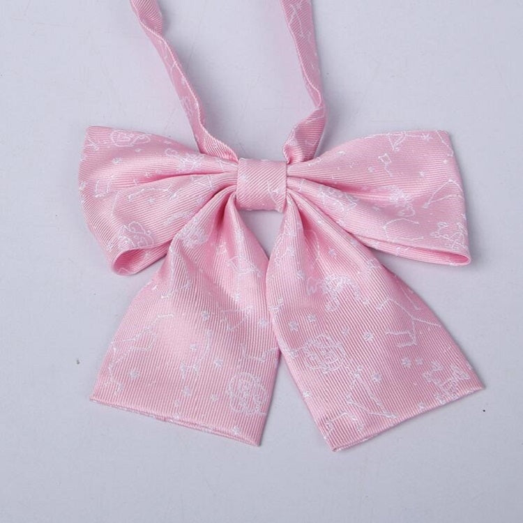 Constellation Pattern College Style Bow-knot Uniform Bow Tie(Pink)