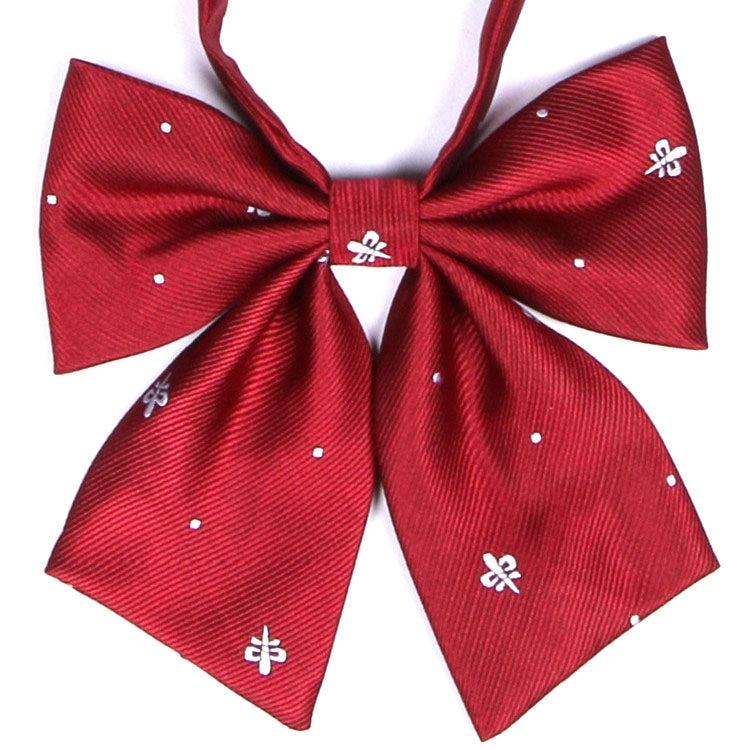 Jacquard Pattern Embroidered Uniform Bow Tie Clothes Accessories(Dark Red)