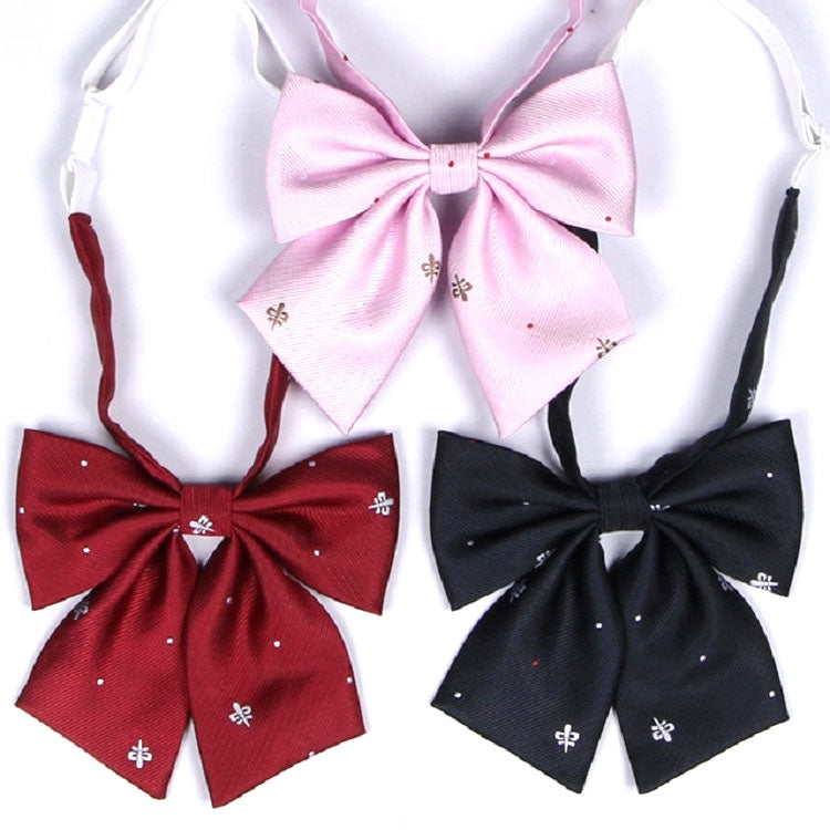 Jacquard Pattern Embroidered Uniform Bow Tie Clothes Accessories(Dark Red)