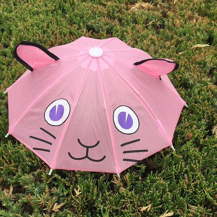Cute Cartoon Children Umbrella Creative Long Handle Animal Umbrella(Rose Red)