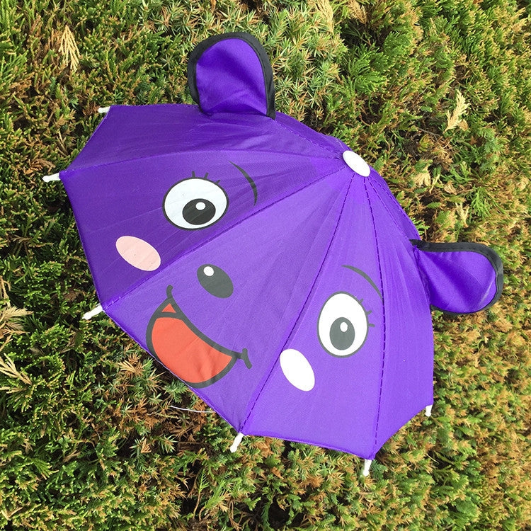 Cute Cartoon Children Umbrella Creative Long Handle Animal Umbrella(Orange)