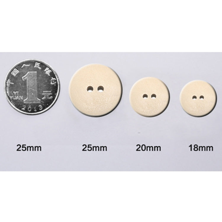 100 PCS English Alphabet Carved Round Wooden Buttons, Size:25mm