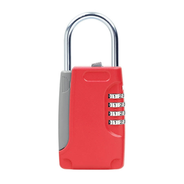 Key Safe Box Password Lock Keys Box Metal Lock Body Padlock Type Storage Mini Safes(Red)