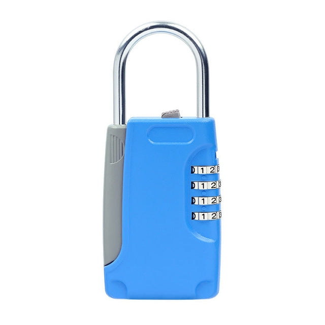 Key Safe Box Password Lock Keys Box Metal Lock Body Padlock Type Storage Mini Safes(Blue)